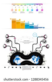 Business infographic elements data visualization vector design