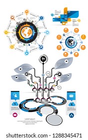 Business infographic elements data visualization vector design