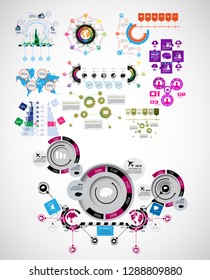Business infographic elements data visualization vector design