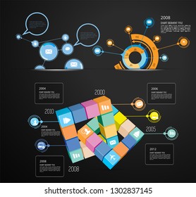 Business infographic elements data visualization vector design.
