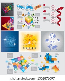 Business infographic elements data visualization vector design.