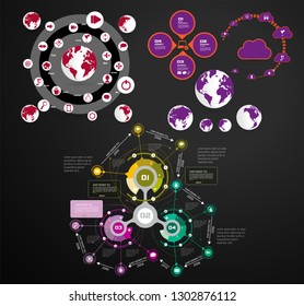 Business infographic elements data visualization vector design.