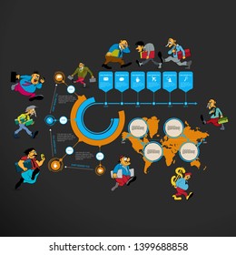 Business infographic elements data visualization vector design