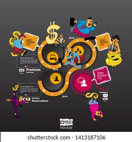 Business infographic elements data visualization vector design