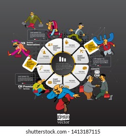 Business infographic elements data visualization vector design