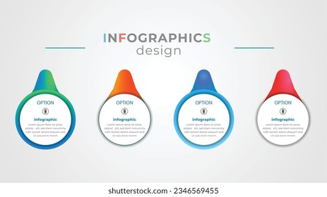 plantilla de diseño de elementos informáticos de negocio, concepto de negocio de infografía con 4 pasos o opciones, que se puede utilizar para la distribución de flujos de trabajo, 
