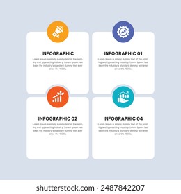 Business infographic elements design template, business concept with 4 steps or options. Vector illustration