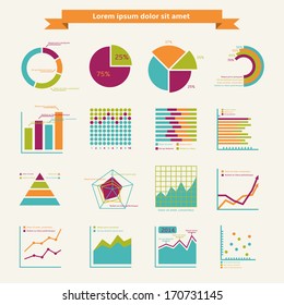 Business infographic elements for finance marketing or strategy report isolated vector illustration