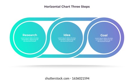 Business infographic elements.  Process with 3 steps, circles, options. Vector chart.