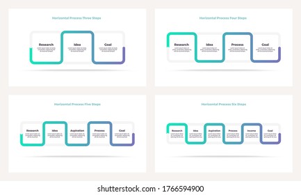 Business infographic elements. Process with 3, 4, 5, 6 steps, options. Vector chart.
