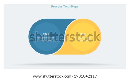 Business infographic elements. Timeline with 2 steps, options, circles. Vector chart.