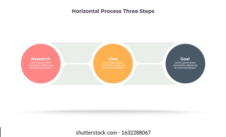 Business infographic elements.  Timeline with 3 steps, circles, options. Vector chart.