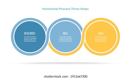 Business infographic elements. Timeline with 3 steps, options, circles. Vector chart.
