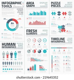 Business infographic elements vector illustration with timelines, statistics and business metaphors.