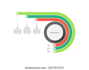 Business infographic flat design with 3 step