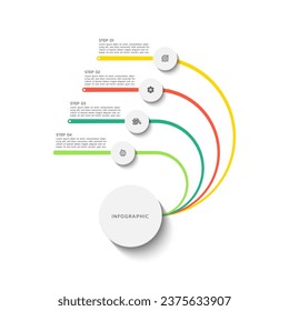 Business infographic flat design with 4 step