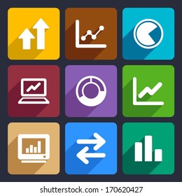 Business Infographic flat icons set  34