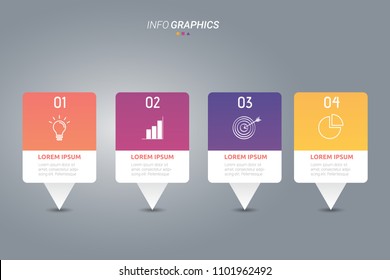 Business infographic four step vector design and illustration. designed for business presentation and workflow.