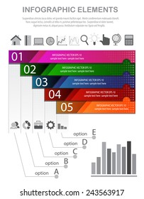 Business infographic with graphs and icons