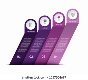 Business infographic growth concept. Vector banner with 4 options. Can be used for graph, diagram, chart.