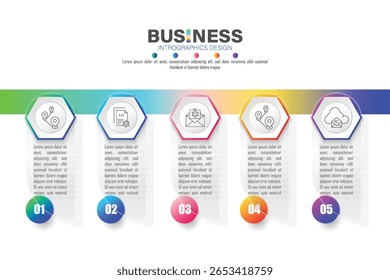 Business Infographic with Hexagon Elements