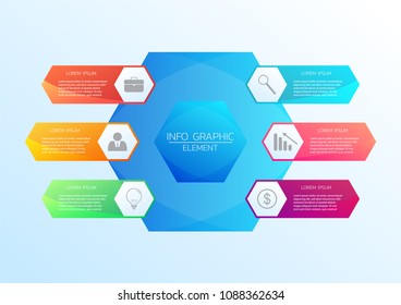 Business Infographic Hexagon. Vector Template.