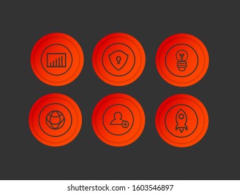 Business infographic icon button for app or website vector eps 10