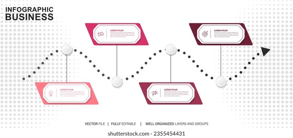 Business Infographic with icon design vector.
