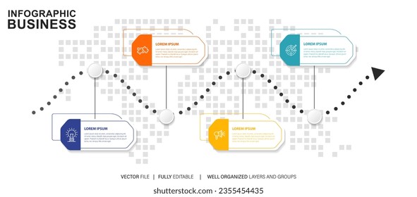 Business Infographic with icon design vector.
