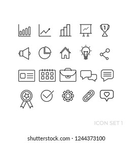 Business and infographic icon set 1 vector illustration