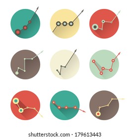 Business Infographic Icon Set with Graph