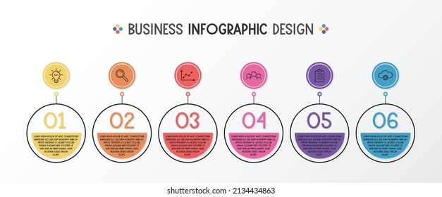 Business infographic with icons. Diagram design. Vector