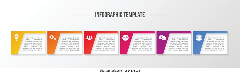 Business infographic with icons. Timeline. Vector