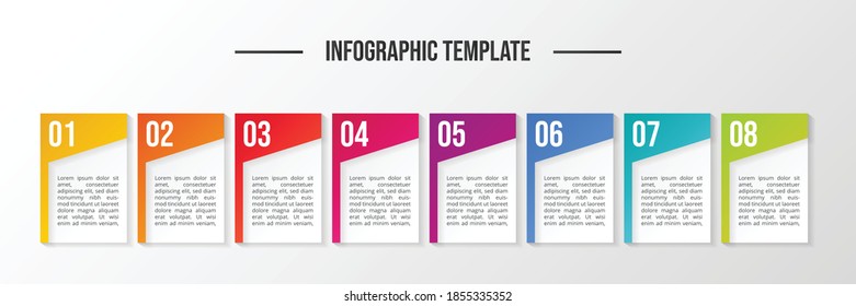 Business infographic with icons. Timeline. Vector