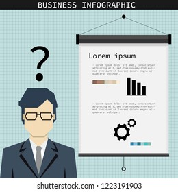 Business Infographic with icons,person,charts,flat design.vector illustration