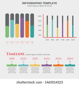 Business infographic and infographics timeline bar modern design vector template.vector illustration.colorful