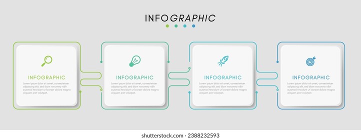 Business infographic label design template with icons and 4 options or steps. Vector for presentation.
