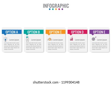 Business infographic labels template with 5 options.Creative concept for infographic.
