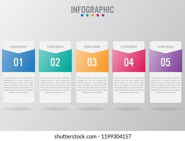 Business infographic labels template with 5 options.Creative concept for infographic.
