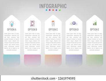 Business infographic labels template with 5 options.Creative concept for infographic.
