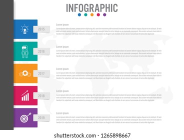 Business infographic labels template with 5 options.Creative concept for infographic.
