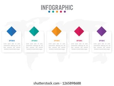 Business infographic labels template with 5 options.Creative concept for infographic.
