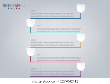 Business infographic labels template with 5 options.Creative concept for infographic.
