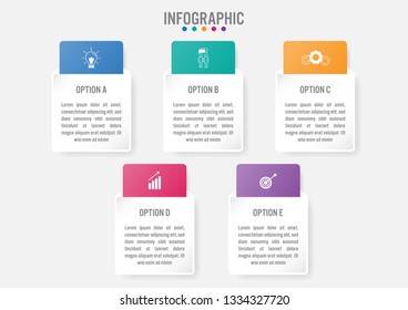 Business infographic labels template with 5 options.Creative concept for infographic.

