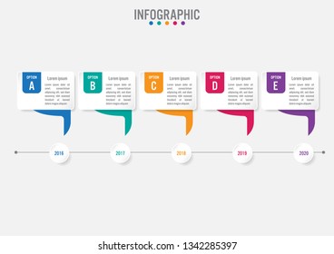 Business infographic labels template with 5 options.Creative concept for infographic.
