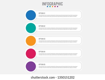 Business infographic labels template with 5 options.Creative concept for infographic.
