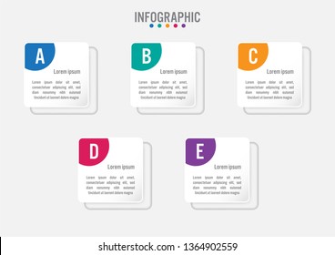Business infographic labels template with 5 options.Creative concept for infographic.
