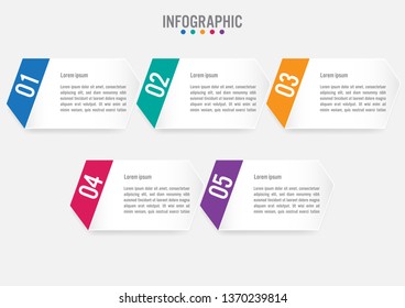Business infographic labels template with 5 options.Creative concept for infographic.
