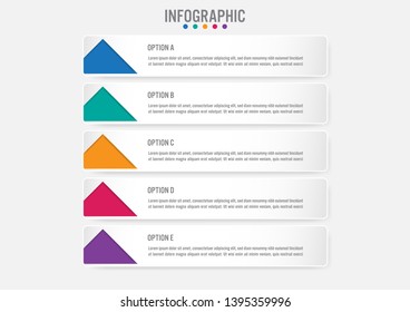 Business infographic labels template with 5 options.Creative concept for infographic.
