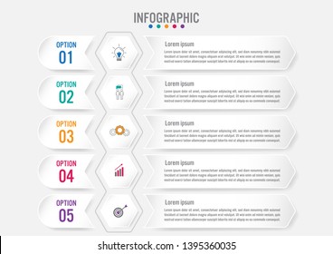 Business infographic labels template with 5 options.Creative concept for infographic.
